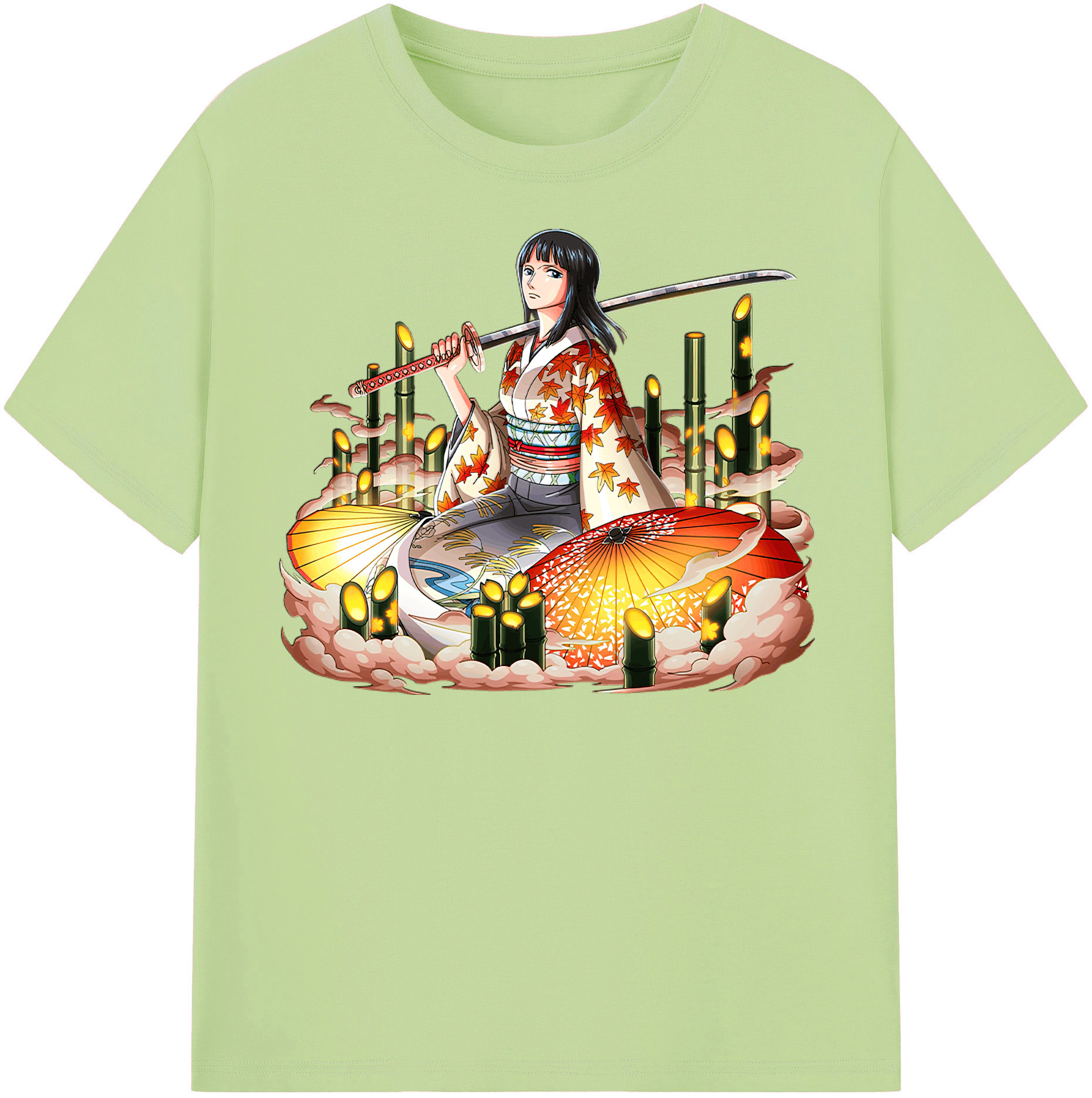 ワンピース ニコ・ロビン ONE PIECE Nico Robin 綿100％半袖Tシャツ（フロントプリント）